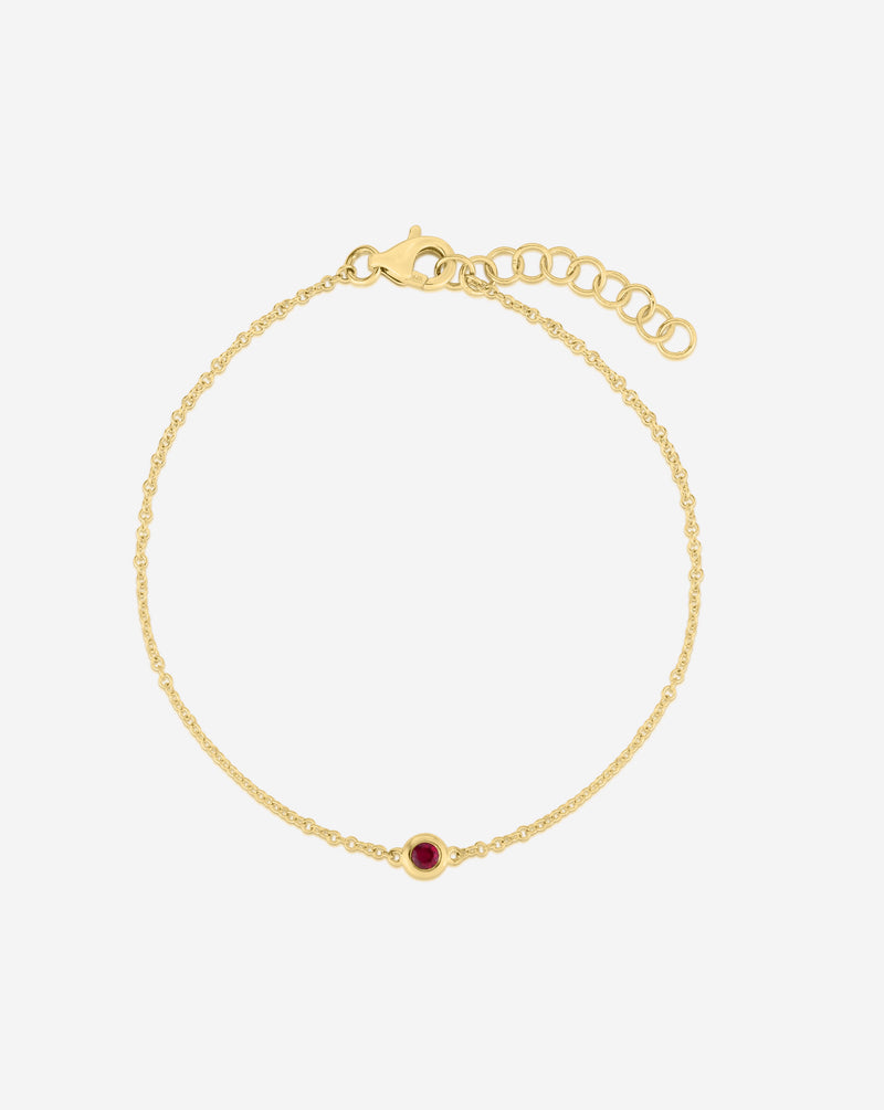 Ring Concierge Bracelets 14k Yellow Gold / Ruby Gemstone Bezel-Set Bracelet