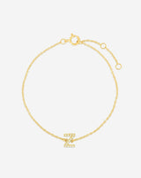 Diamond Initial on Chain Bracelet in Yellow Gold Z