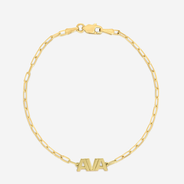 Louis Vuitton Bracelet Women Initial e Gold Chain Logo Bangle W