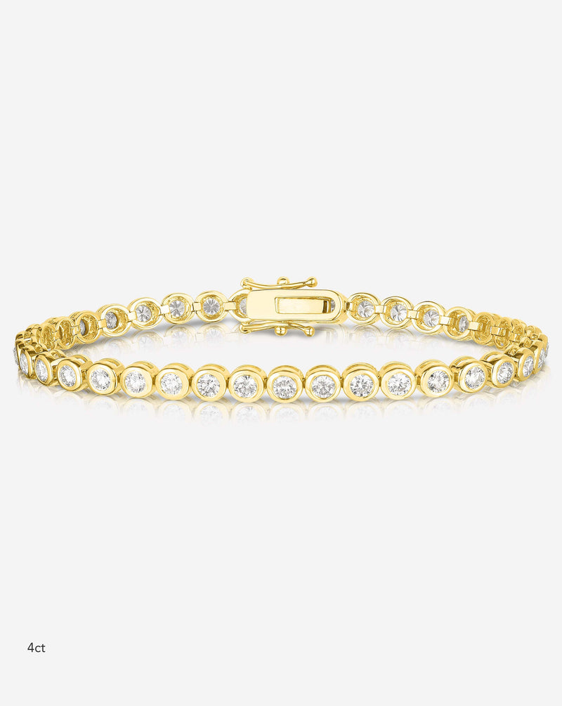 Ring Concierge Bracelets Bezel-Set Classic Diamond Tennis Bracelet 14k yellow gold 4ct