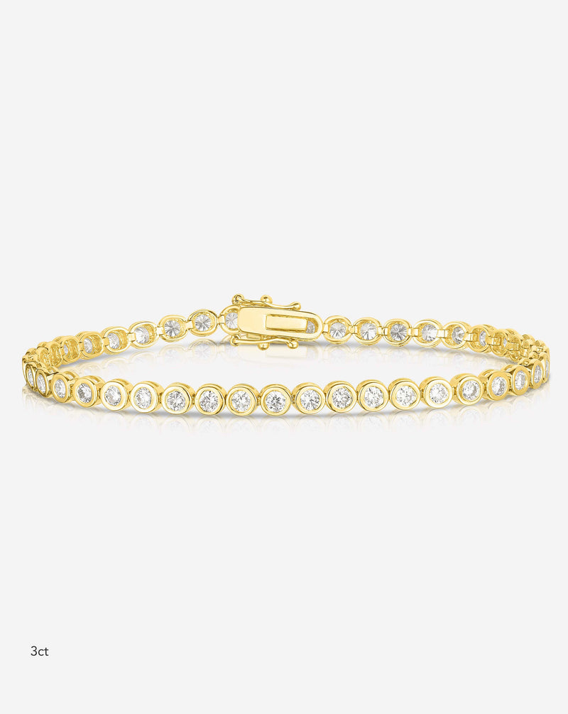 Ring Concierge Bracelets Bezel-Set Classic Diamond Tennis Bracelet  14k yellow gold 3ct