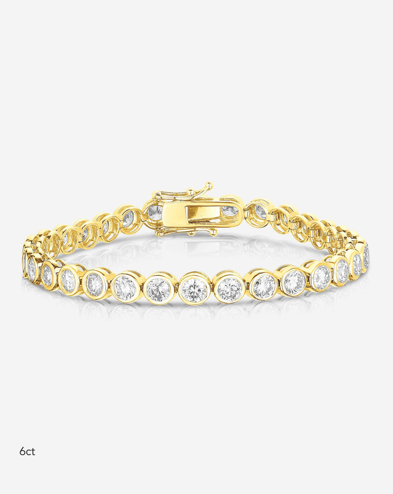 Ring Concierge Bracelets Bezel-Set Classic Diamond Tennis Bracelet  14k yellow gold 6ct