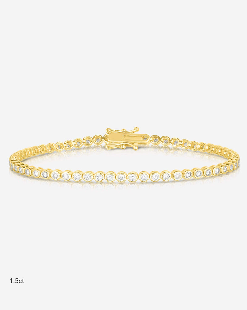 Ring Concierge Bracelets Bezel-Set Classic Diamond Tennis Bracelet 14k yellow gold 1.5ct