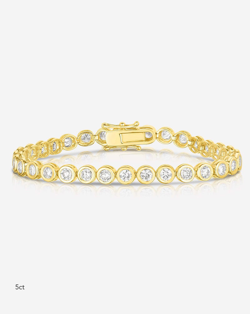 Ring Concierge Bracelets Bezel-Set Classic Diamond Tennis Bracelet  14k yellow gold 5ct