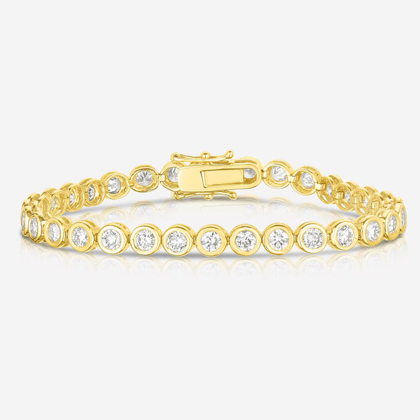 5.00 Carat Diamond Tennis Bracelet in Yellow Gold - Bracelets - Temptation  Jewellery
