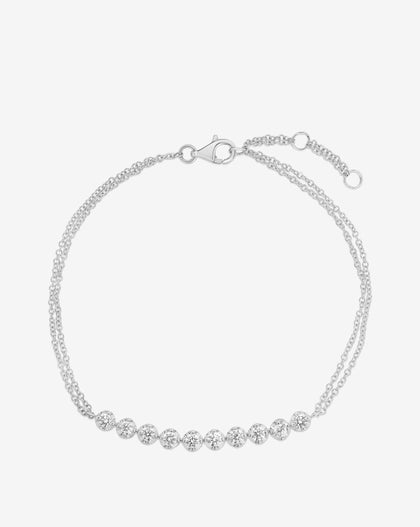Ring Concierge Bracelets Double Chain Diamond Bracelet in 14K White Gold