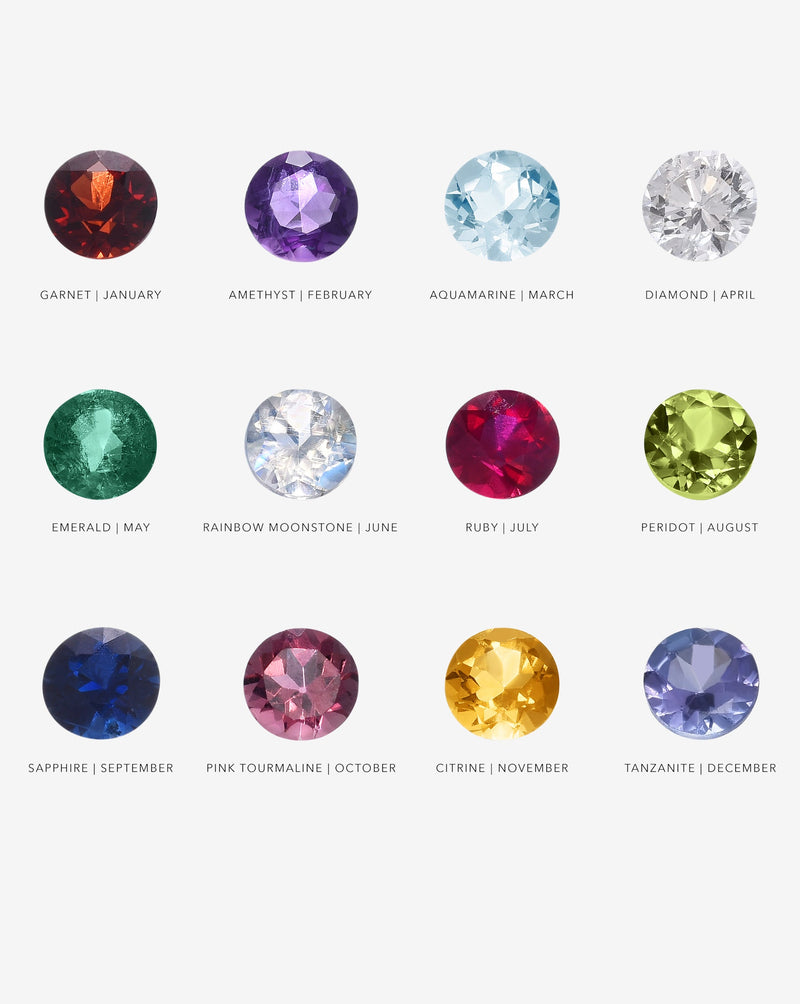 Image of 12 Birthstone Options for Ring Concierge Bracelets Personalized Curb Chain Birthstone Bracelet - Garnet, Amethyst, Aquamarine, Diamond, Emerald, Rainbow Moonstone, Ruby, Peridot, Sapphire, Pink Tourmaline, Citrine, and Tanzanite