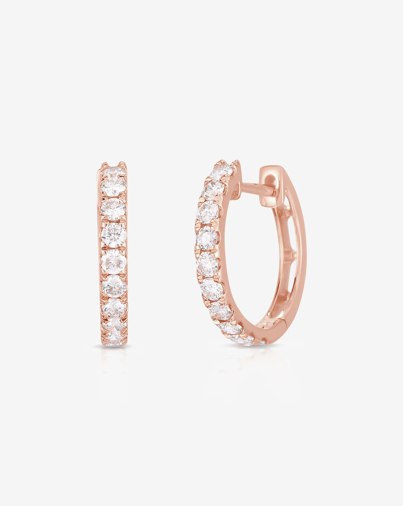 Ring Concierge Earrings 14k Rose Gold Jumbo Diamond Huggies