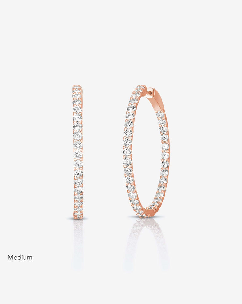 Ring Concierge Earrings 14k Rose Gold / Medium | 3 carats Diamond Eternity Hoops