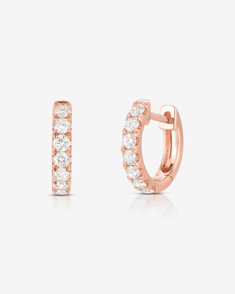 Ring Concierge Earrings 14k Rose Gold Petite Jumbo Diamond Huggies