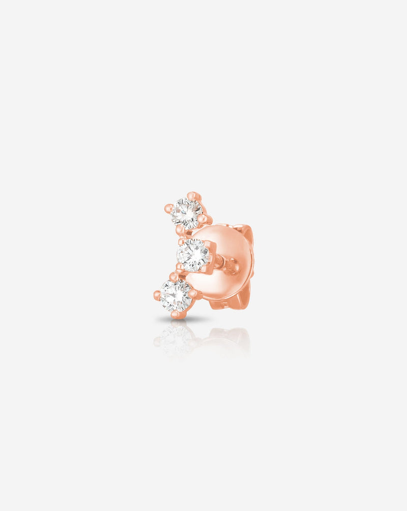 Ring Concierge Earrings 14k Rose Gold / Single Curved Trio Studs