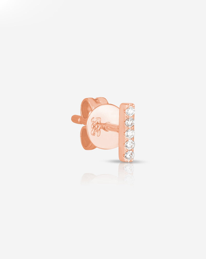 Ring Concierge Earrings 14k Rose Gold / Single Petite Diamond Line Studs