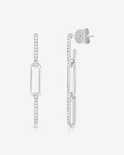 Ring Concierge Earrings 14k White Gold Diamond Link Drop Earrings