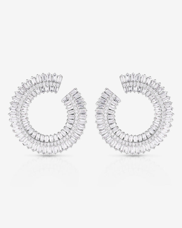 Ring Concierge Earrings 14k White Gold Fanned Diamond Statement Earrings