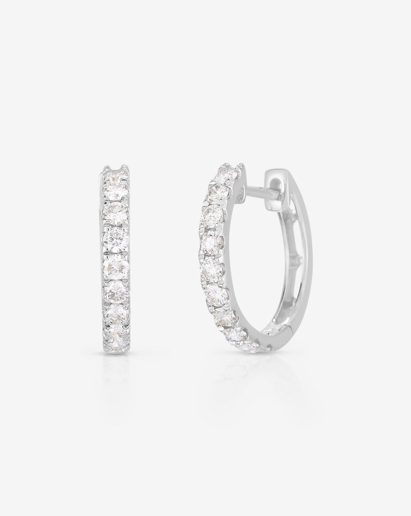 Ring Concierge Earrings 14k White Gold Jumbo Diamond Huggies