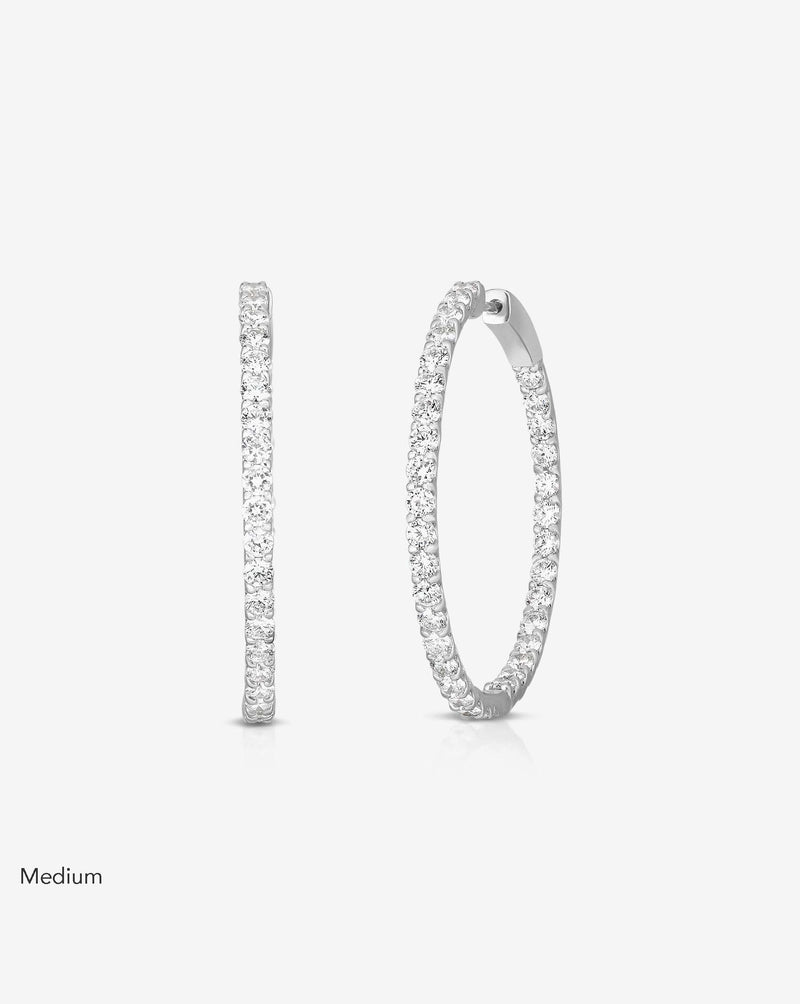 Ring Concierge Earrings 14k White Gold / Medium | 3 carats Diamond Eternity Hoops