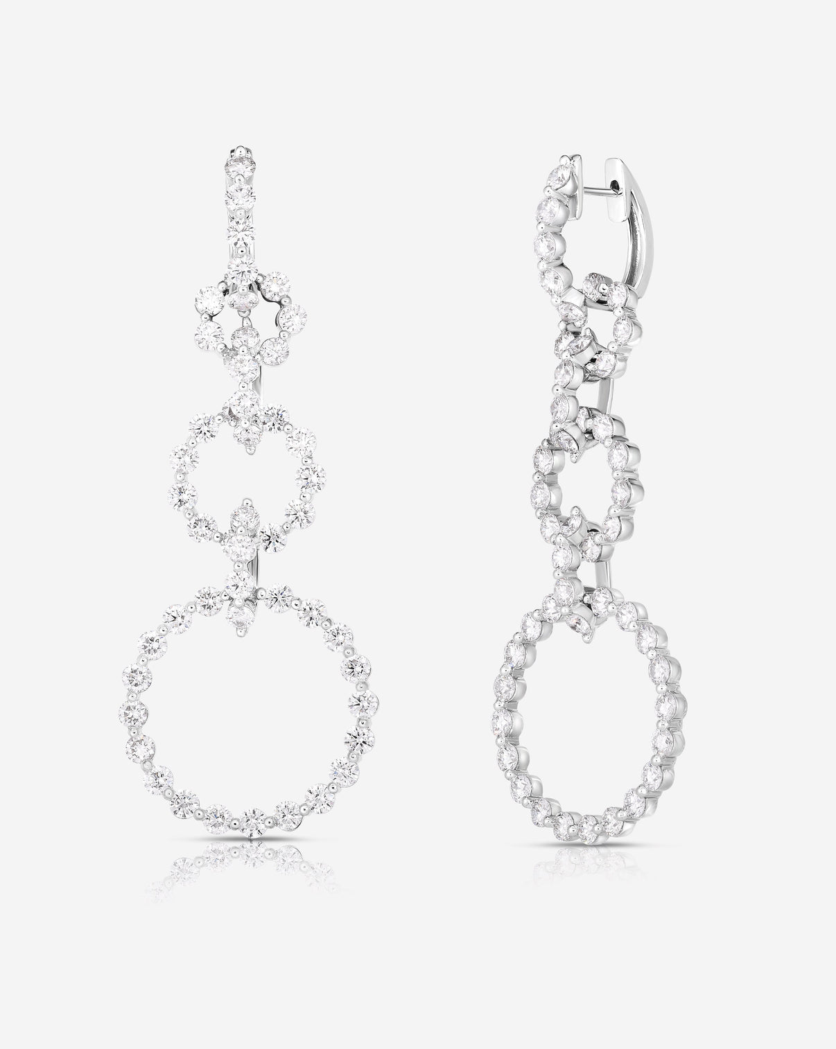Ring Concierge Earrings 14k White Gold Multiway Single Prong Diamond Statement Earrings