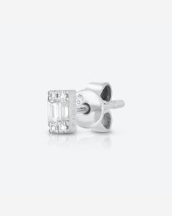 Ring Concierge Earrings 14k White Gold / Single Mini Emerald Illusion Studs