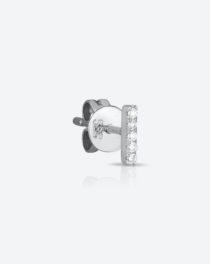 Ring Concierge Earrings 14k White Gold / Single Petite Diamond Line Studs