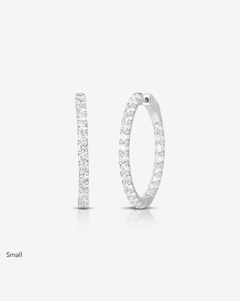 Ring Concierge Earrings 14k White Gold / Small | 2 carats Diamond Eternity Hoops