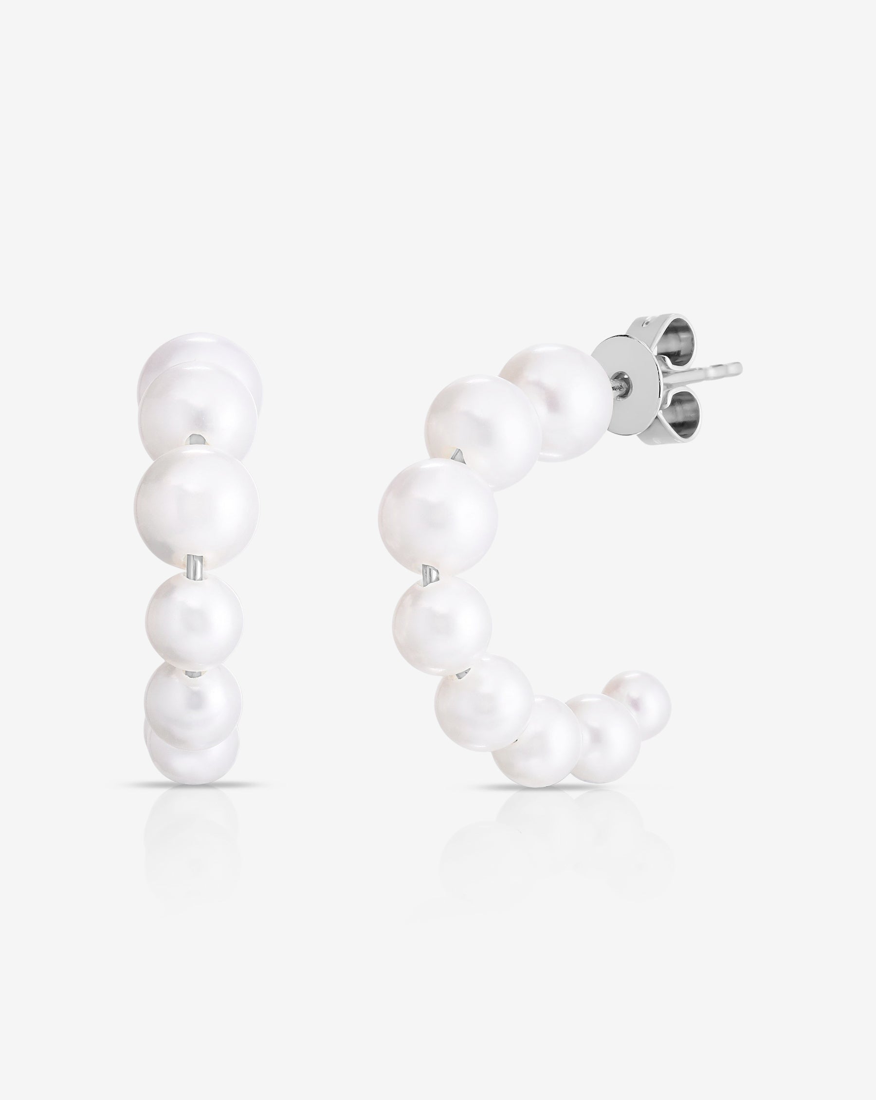 14K offers Little Pearl Bead Hoops