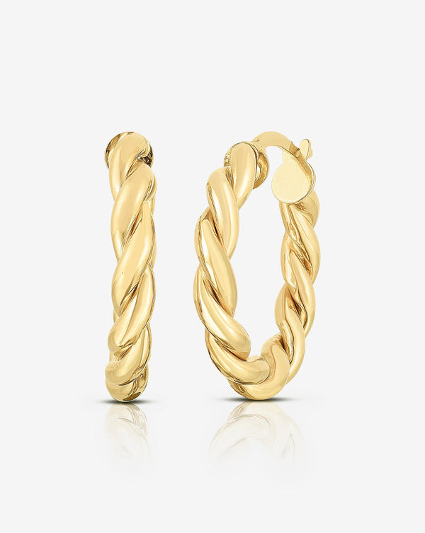 Ring Concierge Earrings 14k Yellow Gold Twisted Hoops