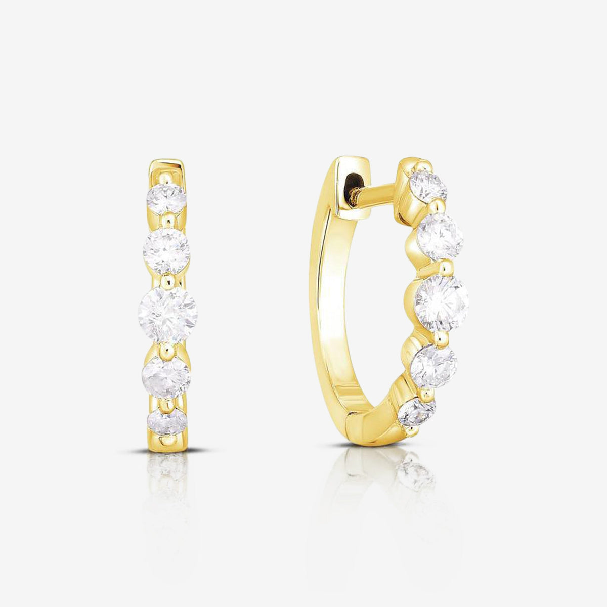 Graduated Single Prong Diamond Huggies – Ring Concierge