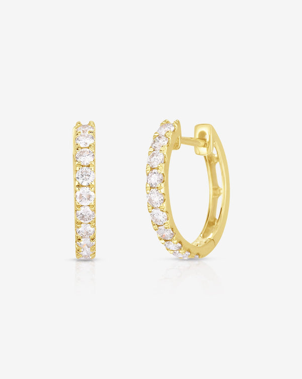 Ring Concierge Earrings 14k Yellow Gold Jumbo Diamond Huggies