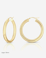 4mm Gold Tube Hoop Earrings