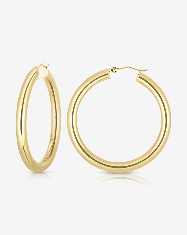Ring Concierge Earrings 14k Yellow Gold / M 3 mm Gold Tube Hoops