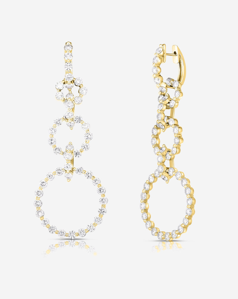 Ring Concierge Earrings 14k Yellow Gold Multiway Single Prong Diamond Statement Earrings