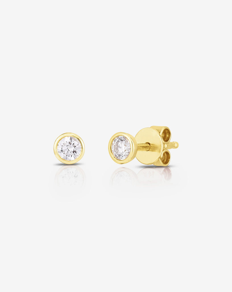 14K Solid White & Yellow Gold Replacement Single Push Back for Stud Earrings