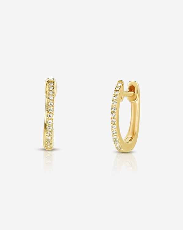 Ring Concierge Earrings 14k Yellow Gold / Pair Diamond Huggies