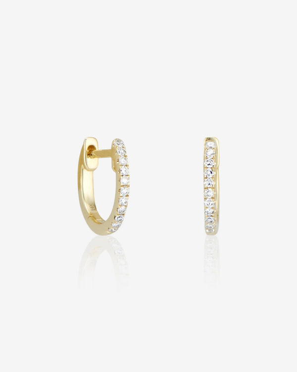 Ring Concierge Earrings 14k Yellow Gold / Pair Petite Diamond Huggies