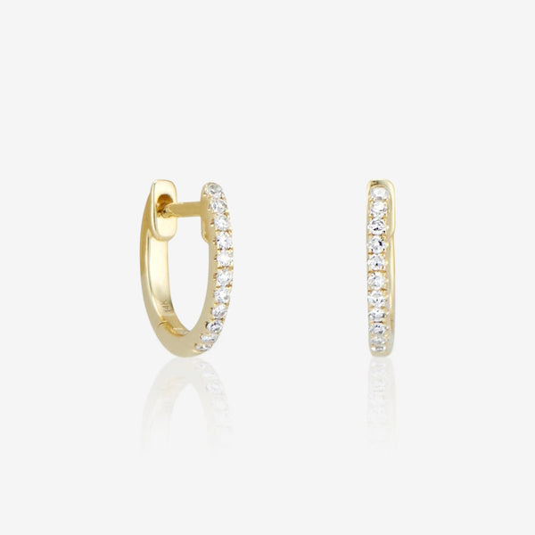 Petite diamond huggie earrings Clearance