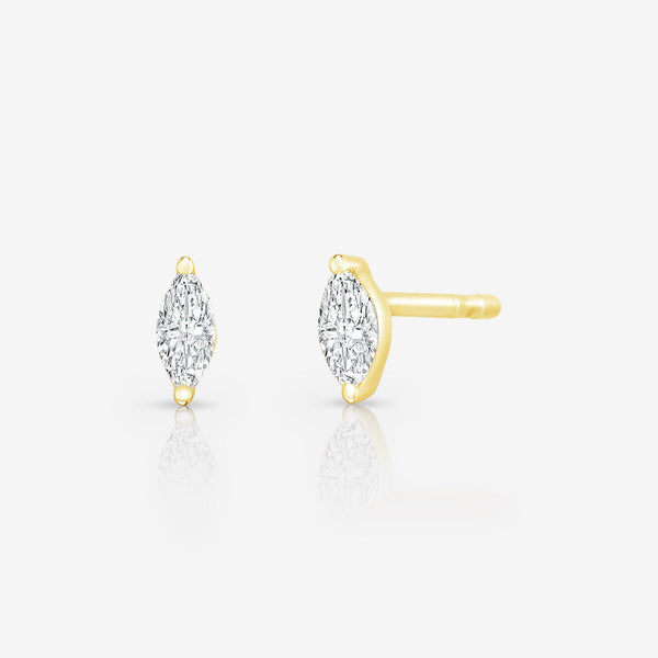 14K White Gold Studs, Tiny Solid White Gold Stud Earrings 14K White Gold / 2mm (Very Tiny)