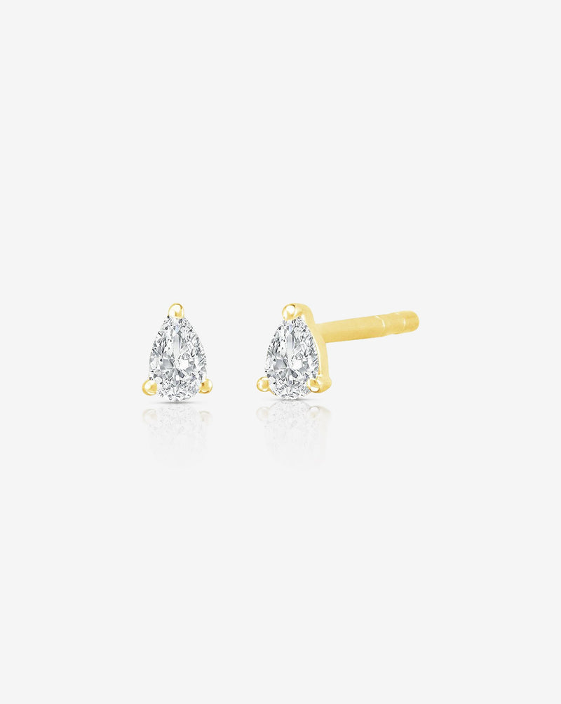 Ring Concierge Earrings 14k Yellow Gold / Pair Tiny Pear Studs