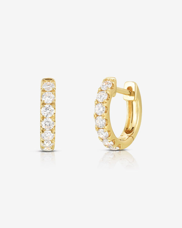 Ring Concierge Earrings 14k Yellow Gold Petite Jumbo Diamond Huggies