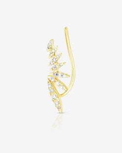 Ring Concierge Earring 14k Yellow Gold Single Left Ear Marquise Illusion Climber