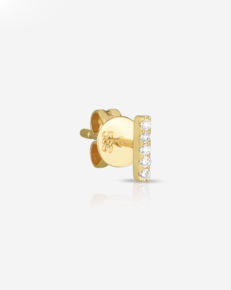 Ring Concierge Earrings 14k Yellow Gold / Single Petite Diamond Line Studs