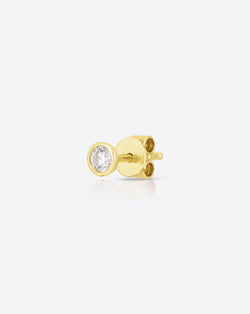 Ring Concierge Earrings 14k Yellow Gold / Single Stud Bezel-Set Diamond Studs