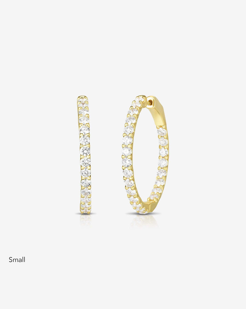Ring Concierge Earrings 14k Yellow Gold / Small | 2 carats Diamond Eternity Hoops