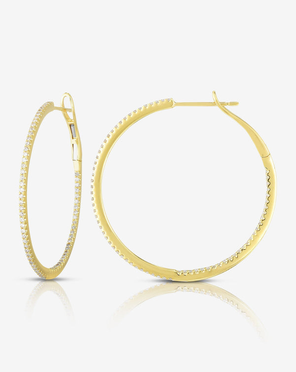 Ring Concierge Earrings 14k Yellow Gold / Small Diamond Hoops