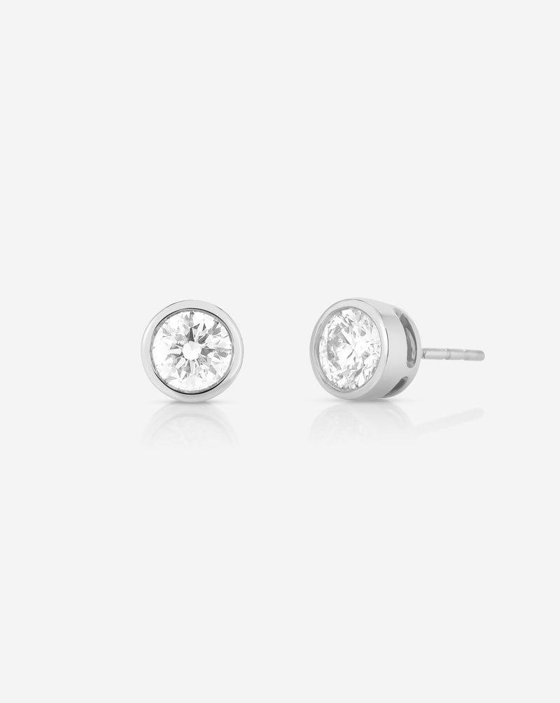 Ring Concierge Earrings Bezel-Set Classic Diamond Studs