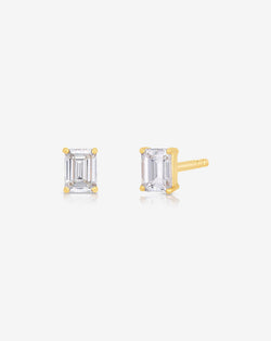 Ring Concierge Earrings Emerald / 14k Yellow Gold Half Carat Mixed Shapes Diamond Studs