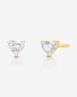 Ring Concierge Earrings Heart / 14k Yellow Gold Half Carat Mixed Shapes Diamond Studs