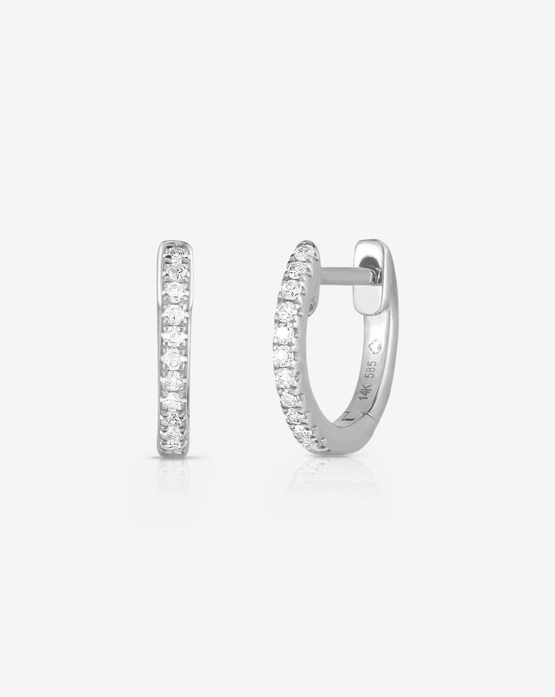 Ring Concierge Earrings Petite Diamond Huggies 14k white gold pair