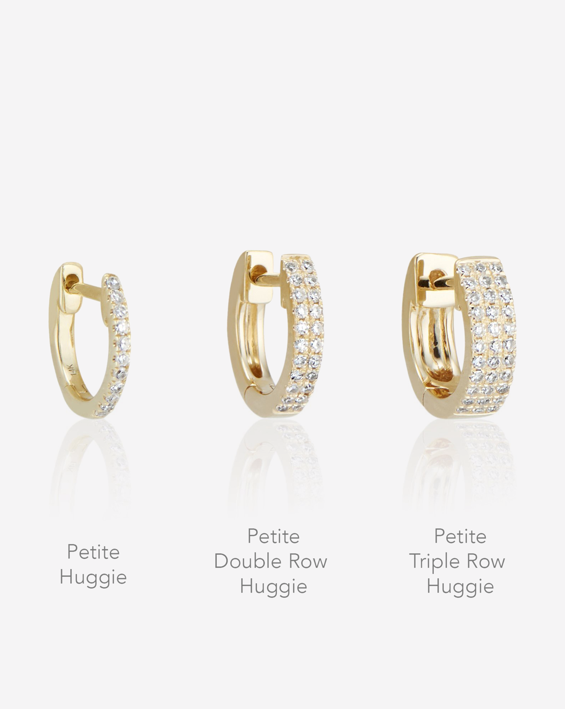 Petite Double Row Huggies – Ring Concierge