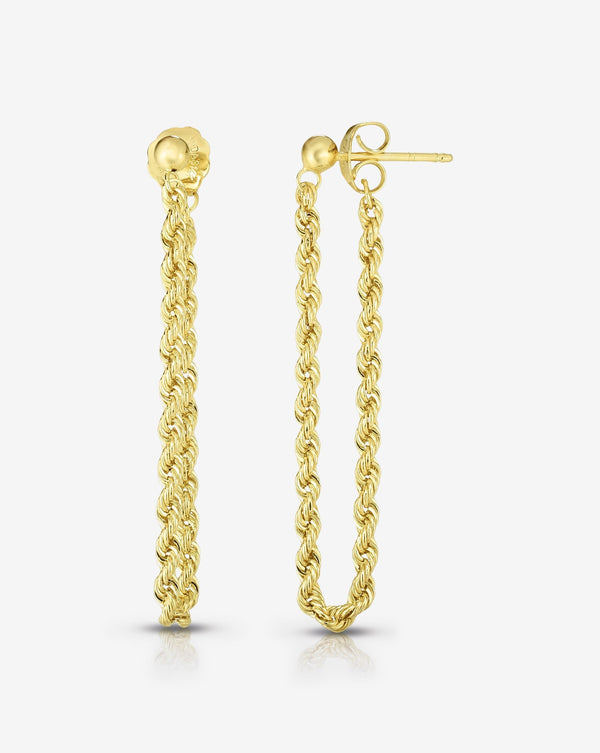 Ring Concierge Earrings Rope Chain Front to Back Studs