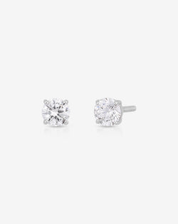 Ring Concierge Earrings Round / 14k White Gold Half Carat Mixed Shapes Diamond Studs